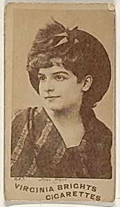 Card 657, Miss Hart, from the Actors and Actresses series (N45, Type 1) for Virginia Brights Cigarettes by Allen & Ginter