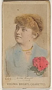 Card 664, Miss Engel, from the Actors and Actresses series (N45, Type 1) for Virginia Brights Cigarettes by Allen & Ginter