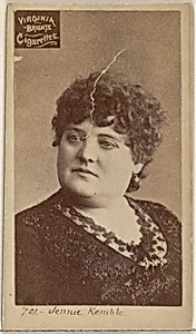Card 701, Jennie Kemble, from the Actors and Actresses series (N45, Type 2) for Virginia Brights Cigarettes by Allen & Ginter
