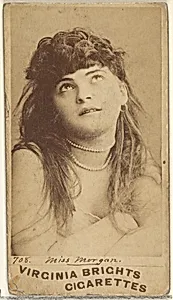 Card 708, Miss Morgan, from the Actors and Actresses series (N45, Type 1) for Virginia Brights Cigarettes by Allen & Ginter