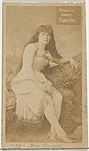 Card 720, Miss Carroll, from the Actors and Actresses series (N45, Type 2) for Virginia Brights Cigarettes by Allen & Ginter