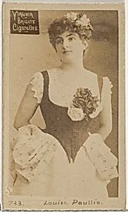 Card 733, Louise Paullin, from the Actors and Actresses series (N45, Type 2) for Virginia Brights Cigarettes by Allen & Ginter