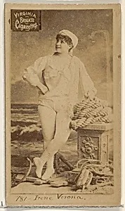 Card 781, Irene Verona, from the Actors and Actresses series (N45, Type 2) for Virginia Brights Cigarettes by Allen & Ginter