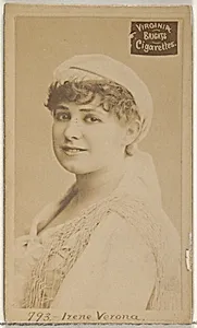 Card 793, Irene Verona, from the Actors and Actresses series (N45, Type 2) for Virginia Brights Cigarettes by Allen & Ginter