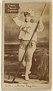 Card 818, Miss Taylor, from the Actors and Actresses series (N45, Type 2) for Virginia Brights Cigarettes by Allen & Ginter