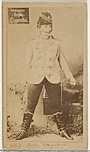 Card 867, Belle Urquhart, from the Actors and Actresses series (N45, Type 2) for Virginia Brights Cigarettes by Allen & Ginter