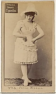 Card 884, Irene Verona, from the Actors and Actresses series (N45, Type 2) for Virginia Brights Cigarettes by Allen & Ginter