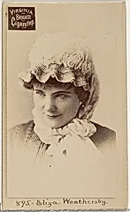 Card 895, Eliza Weathersby, from the Actors and Actresses series (N45, Type 2) for Virginia Brights Cigarettes by Allen & Ginter