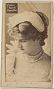 Card 934, Mary Anderson, from the Actors and Actresses series (N45, Type 2) for Virginia Brights Cigarettes by Allen & Ginter