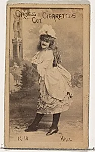 Card Number 10, Hall, from the Actors and Actresses series (N145-1) issued by Duke Sons & Co. to promote Cross Cut Cigarettes by W. Duke, Sons & Co.
