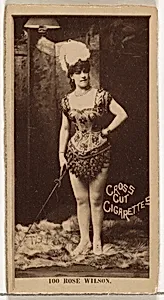 Card Number 100, Rose Wilson, from the Actors and Actresses series (N145-2) issued by Duke Sons & Co. to promote Cross Cut Cigarettes by W. Duke, Sons & Co.