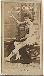 Card Number 102, Vernona Jarbeau, from the Actors and Actresses series (N145-4) issued by Duke Sons & Co. to promote Cameo Cigarettes by W. Duke, Sons & Co.