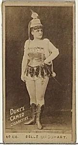 Card Number 108, Belle Urquhart, from the Actors and Actresses series (N145-4) issued by Duke Sons & Co. to promote Cameo Cigarettes by W. Duke, Sons & Co.