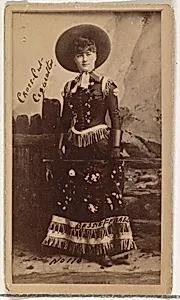 Card Number 110, Bessie Ferrel, from the Actors and Actresses series (N145-1) issued by Duke Sons & Co. to promote Cross Cut Cigarettes by W. Duke, Sons & Co.