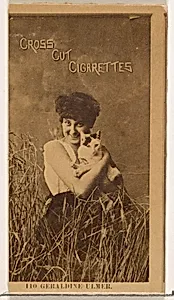 Card Number 110, Geraldine Ulmer, from the Actors and Actresses series (N145-2) issued by Duke Sons & Co. to promote Cross Cut Cigarettes by W. Duke, Sons & Co.