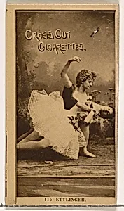 Card Number 115, Ettlinger, from the Actors and Actresses series (N145-2) issued by Duke Sons & Co. to promote Cross Cut Cigarettes by W. Duke, Sons & Co.