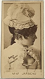 Card Number 117, Vernona Jarbeau, from the Actors and Actresses series (N145-4) issued by Duke Sons & Co. to promote Cameo Cigarettes by W. Duke, Sons & Co.