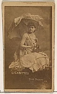 Card Number 12, Miss Dupree, from the Actors and Actresses series (N145-1) issued by Duke Sons & Co. to promote Cross Cut Cigarettes by W. Duke, Sons & Co.