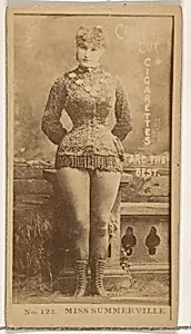 Card Number 123, Miss Summerville, from the Actors and Actresses series (N145-2) issued by Duke Sons & Co. to promote Cross Cut Cigarettes by W. Duke, Sons & Co.