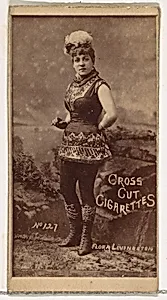 Card Number 127, Flora Livingston, from the Actors and Actresses series (N145-1) issued by Duke Sons & Co. to promote Cross Cut Cigarettes by W. Duke, Sons & Co.