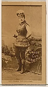 Card Number 127, Flora Livingston, from the Actors and Actresses series (N145-2) issued by Duke Sons & Co. to promote Cross Cut Cigarettes by W. Duke, Sons & Co.