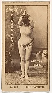 Card Number 127, The Bather, from the Actors and Actresses series (N145-2) issued by Duke Sons & Co. to promote Cross Cut Cigarettes by W. Duke, Sons & Co.