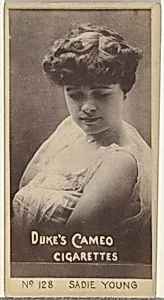 Card Number 128, Sadie Young, from the Actors and Actresses series (N145-4) issued by Duke Sons & Co. to promote Cameo Cigarettes by W. Duke, Sons & Co.
