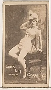 Card Number 133, Miss Barlow, from the Actors and Actresses series (N145-1) issued by Duke Sons & Co. to promote Cross Cut Cigarettes by W. Duke, Sons & Co.