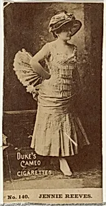 Card Number 140, Jennie Reeves, from the Actors and Actresses series (N145-4) issued by Duke Sons & Co. to promote Cameo Cigarettes by W. Duke, Sons & Co.