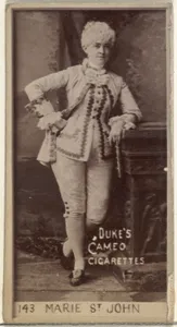 Card Number 143, Marie St. John, from the Actors and Actresses series (N145-4) issued by Duke Sons & Co. to promote Cameo Cigarettes by W. Duke, Sons & Co.