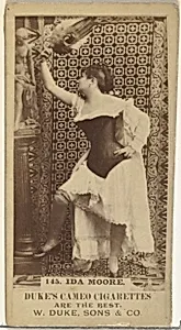 Card Number 145, Ida Moore, from the Actors and Actresses series (N145-5) issued by Duke Sons & Co. to promote Cameo Cigarettes by W. Duke, Sons & Co.