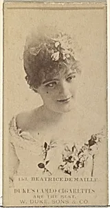 Card Number 153, Beatrice De Maille, from the Actors and Actresses series (N145-5) issued by Duke Sons & Co. to promote Cameo Cigarettes by W. Duke, Sons & Co.