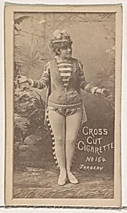 Card Number 154, Jarbeau, from the Actors and Actresses series (N145-1) issued by Duke Sons & Co. to promote Cross Cut Cigarettes by W. Duke, Sons & Co.