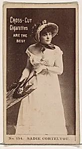 Card Number 154, Sadie Cortelyou, from the Actors and Actresses series (N145-2) issued by Duke Sons & Co. to promote Cross Cut Cigarettes by W. Duke, Sons & Co.