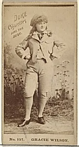 Card Number 157, Gracie Wilson, from the Actors and Actresses series (N145-6) issued by Duke Sons & Co. to promote Duke Cigarettes by W. Duke, Sons & Co.