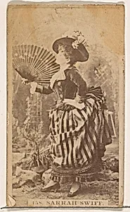Card Number 158, Sarrah Swift, from the Actors and Actresses series (N145-2) issued by Duke Sons & Co. to promote Cross Cut Cigarettes by W. Duke, Sons & Co.
