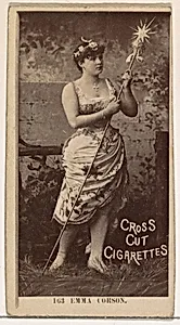 Card Number 163, Emma Corson, from the Actors and Actresses series (N145-2) issued by Duke Sons & Co. to promote Cross Cut Cigarettes by W. Duke, Sons & Co.