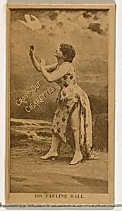 Card Number 168, Pauline Hall, from the Actors and Actresses series (N145-2) issued by Duke Sons & Co. to promote Cross Cut Cigarettes by W. Duke, Sons & Co.