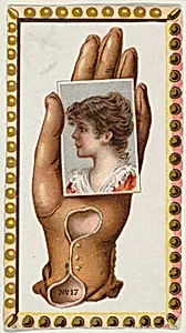 Card Number 17, cut-out from banner advertising the Opera Gloves series (G29) for Allen & Ginter Cigarettes by Allen & Ginter|American Tobacco Company