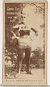 Card Number 172, Annie Sutherland, from the Actors and Actresses series (N145-2) issued by Duke Sons & Co. to promote Cross Cut Cigarettes by W. Duke, Sons & Co.
