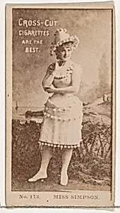 Card Number 173, Miss Simpson, from the Actors and Actresses series (N145-2) issued by Duke Sons & Co. to promote Cross Cut Cigarettes by W. Duke, Sons & Co.