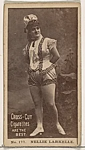 Card Number 177, Nellie Larkelle, from the Actors and Actresses series (N145-2) issued by Duke Sons & Co. to promote Cross Cut Cigarettes by W. Duke, Sons & Co.