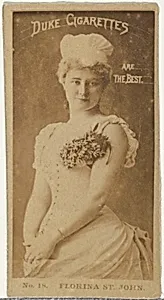 Card Number 18, Florina St. John, from the Actors and Actresses series (N145-6) issued by Duke Sons & Co. to promote Duke Cigarettes by W. Duke, Sons & Co.