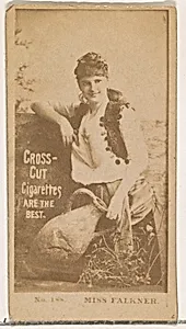 Card Number 188, Miss Falkner, from the Actors and Actresses series (N145-2) issued by Duke Sons & Co. to promote Cross Cut Cigarettes by W. Duke, Sons & Co.