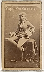 Card Number 197, Miss Ray, from the Actors and Actresses series (N145-1) issued by Duke Sons & Co. to promote Cross Cut Cigarettes by W. Duke, Sons & Co.