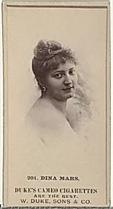 Card Number 201, Dina Mars, from the Actors and Actresses series (N145-5) issued by Duke Sons & Co. to promote Cameo Cigarettes by W. Duke, Sons & Co.