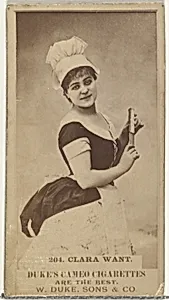 Card Number 204, Clara Want, from the Actors and Actresses series (N145-5) issued by Duke Sons & Co. to promote Cameo Cigarettes by W. Duke, Sons & Co.