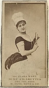 Card Number 204, Clara Want, from the Actors and Actresses series (N145-7) issued by Duke Sons & Co. to promote Duke Cigarettes by W. Duke, Sons & Co.