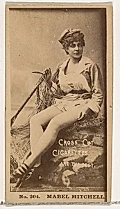 Card Number 204, Mabel Mitchell, from the Actors and Actresses series (N145-2) issued by Duke Sons & Co. to promote Cross Cut Cigarettes by W. Duke, Sons & Co.