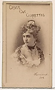 Card Number 206, Leicester, from the Actors and Actresses series (N145-1) issued by Duke Sons & Co. to promote Cross Cut Cigarettes by W. Duke, Sons & Co.